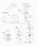 Blower HousingShrouds Elecrtic Starter Flywheel Rewind Starter Diagram and Parts List for 123672-0136-E1  Briggs and Stratton Engine